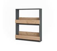 Vicco Portabicchieri da vino Repose, Quercia dorata/antracite, 60 x 72 cm, per montaggio a parete con supporti per fino a 8 bicchieri da vino