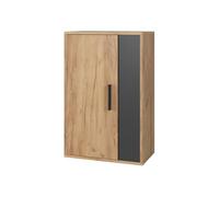 Vicco Scaffale a muro Berno, Quercia dorata/antracite, 50.1 x 78.4 cm con 2 scomparti