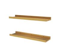Vicco Scaffale a muro Linus, Legno naturale, 60 x 4 cm Set di 2, per montaggio a parete per superfici di appoggio flessibili negli ambienti domestici