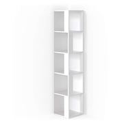 Vicco Scaffale angolare Lio, Bianco, 33.3 x 162.2 cm, per riporre libri e decorazioni negli angoli della stanza