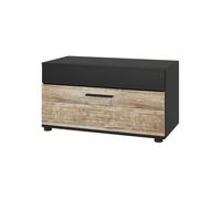 Vicco Scaffale Berno, Rovere nero/sabbia, 70.8 x 38.9 cm con porta a battente