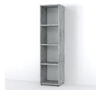 Vicco Scaffale Ludus, Grigio, 142.5 x 36.2 cm, per la conservazione e la presentazione di libri e scatole