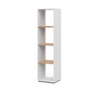 Vicco Scaffale Ludus, Rovere bianco/dorato, 36.8 x 144.9 cm | per la conservazione e la presentazione di libri e scatole