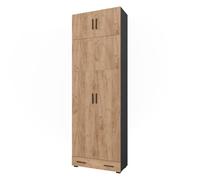 Vicco Scaffale per file Frank, Antracite/quercia dorata, 80 x 241.2 cm con piano superiore e modulo cassetto