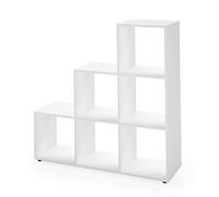 Vicco Scaffale per scale, Bianco, 107.2 x 107.8 cm, utilizzabile come divisorio con 6 vani aperti