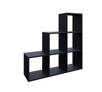 Vicco Scaffale per scale, Nero, 107.2 x 107.8 cm, utilizzabile come divisorio con 6 vani aperti