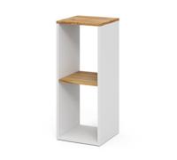 Vicco Scaffale Tomy, Rovere bianco/dorato, 30 x 74 cm | con 2 scomparti aperti, per la conservazione e l’esposizione di libri e oggetti decorativi
