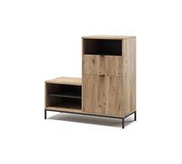 Vicco Scarpiera con seduta Eliza, Quercia vichinga, 100 x 98.5 cm | con 6 scomparti, adatto per la conservazione salvaspazio delle scarpe