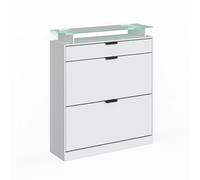 Vicco Scarpiera da ingresso Alex, Bianco, 89 x 105 cm | con illuminazione a LED