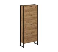 Vicco Scarpiera da ingresso Folda, Rovere Goldkraft/nero, 63 x 152.5 cm con 4 scomparti chiusi