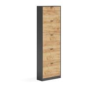 Vicco Scarpiera da ingresso Gizmo, Rovere dorato/Antracite, 59 x 181.1 cm | con 5 scomparti