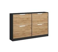 Vicco Scarpiera da ingresso Luca, Antracite/quercia dorata, 116.6 x 72.5 cm con 4 scomparti, per la conservazione delle scarpe, combinabile con la serie Luca
