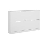 Vicco Scarpiera da ingresso Luca, Bianco, 116.6 x 72.5 cm con 4 scomparti, per la conservazione delle scarpe, combinabile con la serie Luca