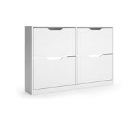 Vicco Scarpiera da ingresso Luca, Bianco, 116 x 77 cm con 2x2 scomparti ribaltabili