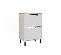Vicco Scarpiera da ingresso Marelle, Bianco/Artisan, 60 x 91.6 cm con 2 scomparti