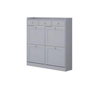 Vicco Scarpiera da ingresso Vitto, Grigio, 100 x 99.5 cm con 3 cassetti e 4 scomparti pieghevoli
