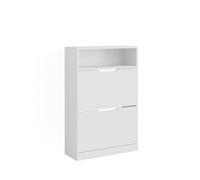 Vicco Scarpiera Luca, Bianco, 59 x 89.5 cm con 2 scomparti, per la conservazione delle scarpe, combinabile con la serie Luca