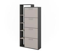 Vicco Scarpiera Orlando, Antracite/grigio, 80 x 166.1 cm | con 4 scomparti, per la conservazione e l’organizzazione delle scarpe nell’ingresso