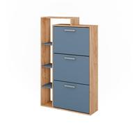 Vicco Scarpiera Orlando, Goldkraft rovere/blu, 80 x 128.3 cm con 3 scomparti, per la conservazione e l'organizzazione delle scarpe
