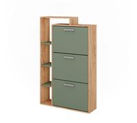 Vicco Scarpiera Orlando, Goldkraft rovere/verde, 80 x 128.3 cm | con 3 scomparti, per la conservazione e l'organizzazione delle scarpe