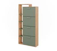 Vicco Scarpiera Orlando, Goldkraft rovere/verde, 80 x 166.1 cm | con 4 scomparti, per la conservazione e l’organizzazione delle scarpe nell’ingresso