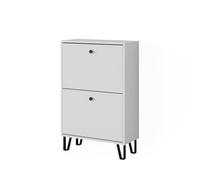 Vicco Scarpiera Siri, Bianco, 60 x 92 cm con 2 cassetti incernierati