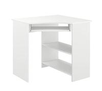 Vicco Scrivania angolare Odin, Bianco, 83 x 76 cm, con ripiano estraibile per tastiera e superfici di appoggio