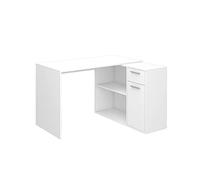 Vicco Scrivania angolare Robin, Bianco, 120 x 60 cm, con cassetto estraibile e possibilità di posizionamento variabile