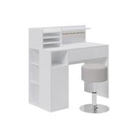 Vicco Scrivania, Bianco, 2 parti, con sgabello
