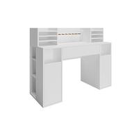 Vicco Scrivania con ripiani, Bianco, 126.8 x 50 cm