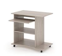 Vicco Scrivania con ruote Harm, Sonoma, 80 x 50 cm, con ruote e ripiano estraibile per tastiera, posizionabile salvaspazio