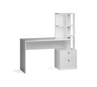 Vicco Scrivania Denton, Bianco, 136 x 55 cm | con vani aperti per l'organizzazione del materiale di lavoro
