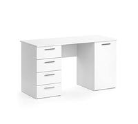 Vicco Scrivania Nico, Bianco, 137 x 60 cm | adatto come postazione di lavoro e combinabile con sistemi di scaffalature