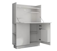 Vicco Scrivania per segretaria Alena, Bianco, 85 x 27 cm, adatto per lavorare in modo salvaspazio e per un'organizzazione ordinata