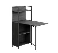 Vicco Scrivania Savio, Nero, 57 x 30 cm con piano del tavolo pieghevole