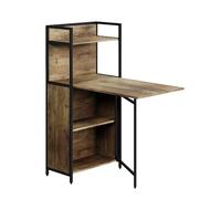Vicco Scrivania Savio, Rovere rustico, 30-100 x 57 cm | con piano del tavolo pieghevole, utilizzabile come tavolo a parete pieghevole con ripiani