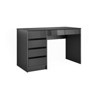 Vicco Scrivania Sherry, Antracite lucido, 55 x 120 cm | con cassetti, adatto come postazione di lavoro per home office o studio