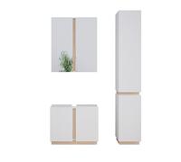 Vicco Set di mobili da bagno Gloria, Bianco, 70 cm, composto da mobile sottolavabo, specchiera e colonna alta