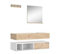 Vicco Set di mobili da bagno Henri, Bianco, 100 cm, composto da mobile sottolavabo, specchiera e mobile medio