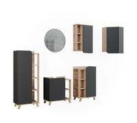 Vicco Set di mobili da bagno Karen, Sonoma, 5 parti