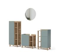Vicco Set di mobili da bagno Karen, Sonoma/Grigio-blu, 4 parti