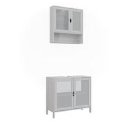 Vicco Set di mobili da bagno Liora, Bianco, 68 cm, composto da specchio da bagno e mobile sottolavabo