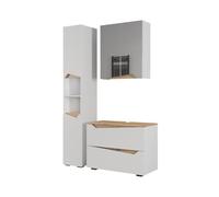 Vicco Set di mobili da bagno Marelle, Bianco/Artisan, 3 parti con mobile alto