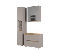 Vicco Set di mobili da bagno Marelle, Greige/Artigianale, 3 parti con mobile alto