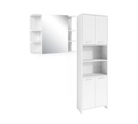 Vicco Set di mobili da bagno Maris, Bianco | 2 pezzi · Mobile alto · Armadietto a specchio