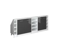 Vicco Set di mobili sottotetto Rion, Antracite lucido/bianco, Set di 5