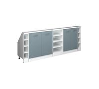 Vicco Set di mobili sottotetto Rion, Blu-grigio/bianco, Set di 5