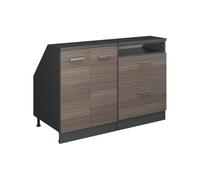 Vicco Set di mobili sottotetto Rion, Grigio nobile, 120 cm Set di 2 carcasse armadio profondità 60 cm, adatto per il salvaspazio sotto tetti spioventi