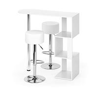 Vicco Set di tavoli da bar Vincent, Bianco, 113 x 40 cm con 2 sgabelli da bar