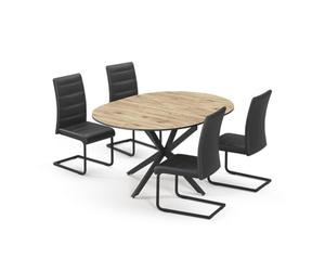 Vicco Set di tavoli da pranzo Loyd, Rovere rustico/Nero, 120 x 120 cm